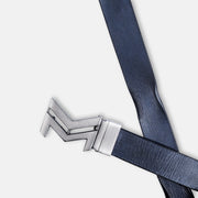 GREY LOGO BUCKLE HAMMERED BLUE BELT